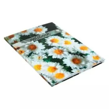 Колледж-тетрадь в твёрдой обложке, А4, 64 листа в клетку "Ромашки" блок офсет