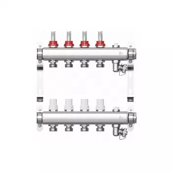 Коллекторная группа STI, 1"х3/4", 4 выхода, с расходомерами, нержавеющая сталь