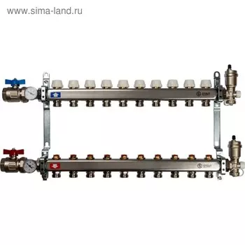 Коллекторная группа STOUT SMS 0912 000010, 1"х3/4", 10 выходов, без расходомеров, нерж сталь