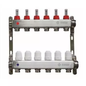 Коллекторная группа TAEN, 1"x3/4", 6 выхода, с расходомерами