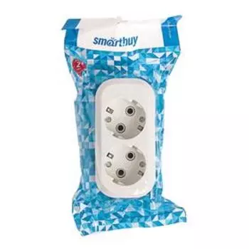 Колодка Smartbuy, 2 розетки, 16 А, 3500 Вт, с з/к, белая