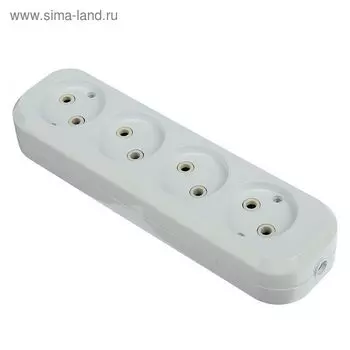 Колодка удлинителя UNIVersal E204, четырехместная, АВС-пластик, без заземления