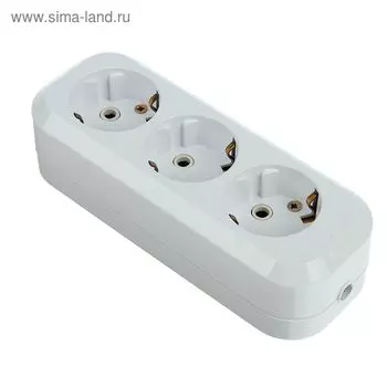 Колодка удлинителя UNIVersal E303, трехместная, АВС-пластик, с заземлением