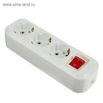 Колодка удлинителя UNIVersal S303, трехместная, с выкл., АВС-пластик, с заземлением
