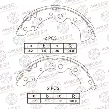 Колодки тормозные барабанные AVANTECH AVS0203