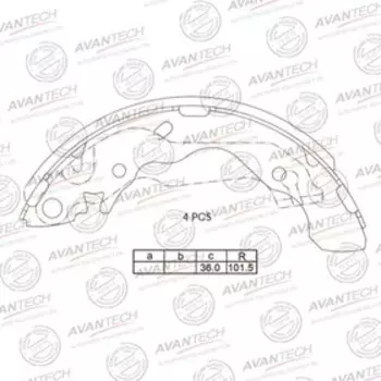 Колодки тормозные барабанные AVANTECH AVS1002