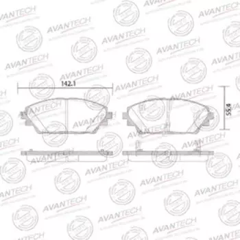 Колодки тормозные дисковые Avantech (противоскрипная пластина в компл.) AV4402