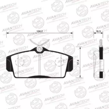 Колодки тормозные дисковые Avantech (противоскрипная пластина в компл.) AV728