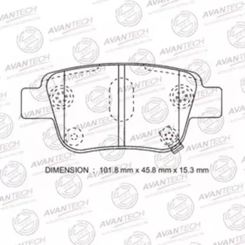 Колодки тормозные дисковые Avantech (противоскрипная пластина в компл.) AV846
