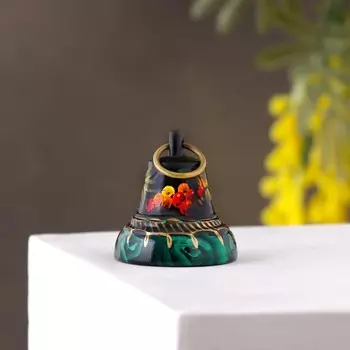 Колокольчик №3 "Цветы", расписной, с ушком, d= 40 мм