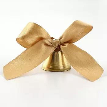 Колокольчик на булавке с бантом на 1 сентября, золотой, d = 2,6 см