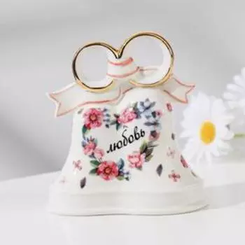 Колокольчик свадебный "Сердце" малый, 9,5х5,5х10,8 см