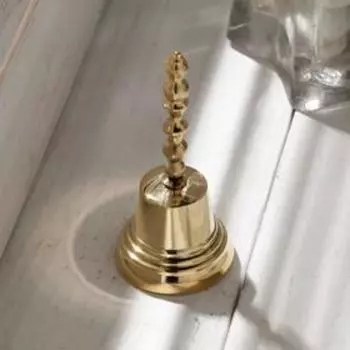 Колокольчик Валдайский "Позвонок №2", полированный, с длинной ручкой, d=35 мм