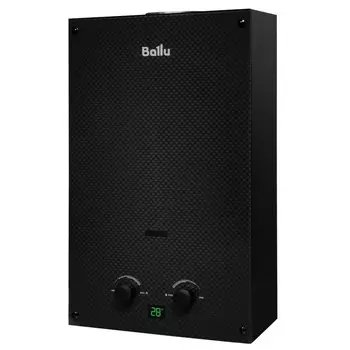 Колонка газовая Ballu GWH 10 Fiery Glass Carbon, 20 кВт, настенная, черная