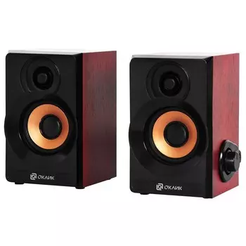 Колонки Оклик OK-161 2.0 черный/вишня 6Вт