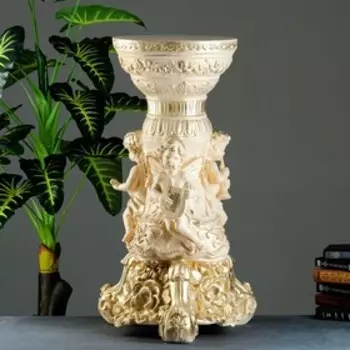 Колонна декоративная «Три ангела», гипс, слоновая кость, 494688 см