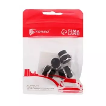 Колпачок на вентиль шины TORSO, черный, набор 4 шт