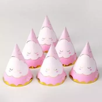 Колпак бумажный «Детские грёзы» розовый, набор 6 шт.