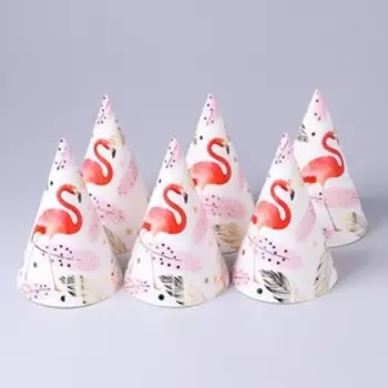 Колпак бумажный «Фламинго», набор 6 шт.
