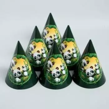 Колпак бумажный «Панда», набор 6 шт.