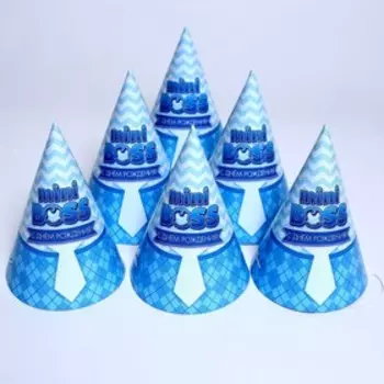 Колпак бумажный «С Днём Рождения», mini boss