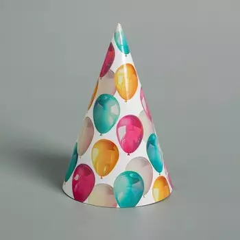 Колпак праздничный бумажный «С днём рождения»