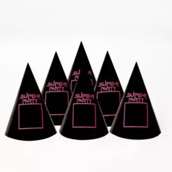 Колпак бумажный Super party, цвет чёрный