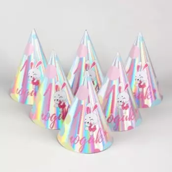 Колпак голографический «1 годик», зайка