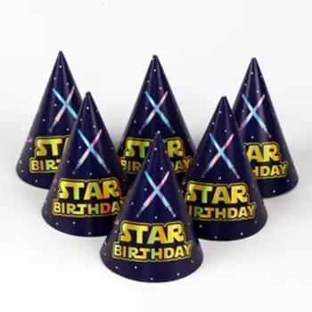 Колпак голографический Star birthday