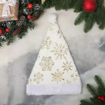 Колпак новогодний «Снежинка» 2636 см, белый