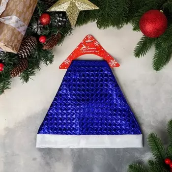 Колпак новогодний «Текстура» 2733 см, синий