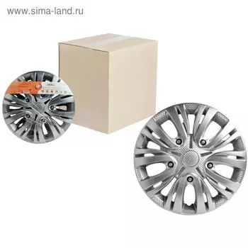 Колпаки колесные 13" "Лион", серебристый, карбон, 2 шт Airline AWCC-13-01