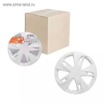 Колпаки колесные 14" "Супер Астра", белый, карбон, набор 2 шт, AWCC-14-26