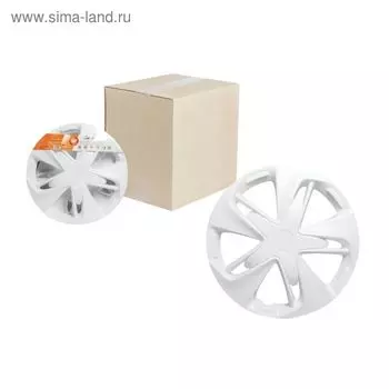 Колпаки колесные 16" "Супер Астра", белый, карбон, 2 шт Airline AWCC-16-03