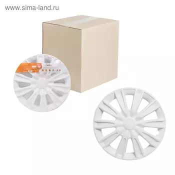 Колпаки колесные 16" "Торнадо", белый, карбон, набор 2 шт, AWCC-16-31