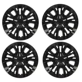 Колпаки колесные R13 "ЛИОН", черный глянец карбон, набор 4 шт.