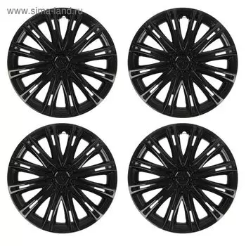 Колпаки колесные R=13 «СКАЙ», черный глянец, набор 4 шт.