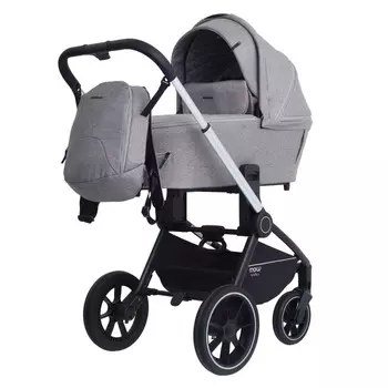 Коляска 2 в 1 Mowbaby Zoom Pu RA086, цвет Silver Beige