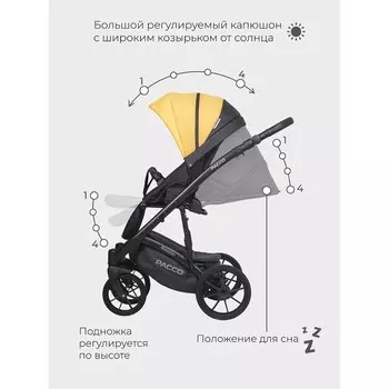 Коляска 2 в 1 Riko Basic Pacco, цвет yellow