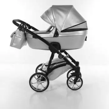 Коляска детская 2в1 JUNAMA TERMO LINE ECCO JTLE-01, цвет кожа серебро/рама черная