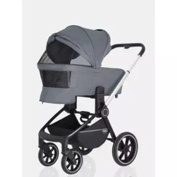 Коляска 3 в 1 Mowbaby Zoom Pu RA087, цвет silver grey