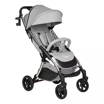 Коляска прогулочная Farfello Sunrise, цвет серый на серебре