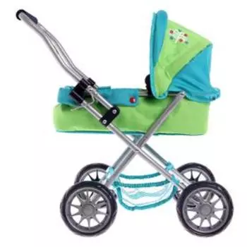 Коляска для кукол, универсальная, короб отстёгивается, с корзиной и аксессуарами, металл
