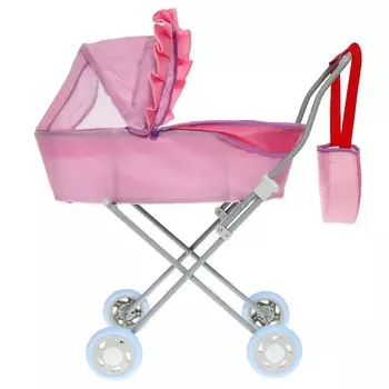 Коляска кукольная №2, цвет сиреневый с розовым