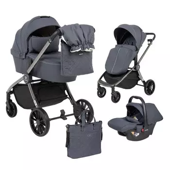 Коляска модульная 3в1 Baby shell 2024 Dark Grey/Black chrome BBS-009
