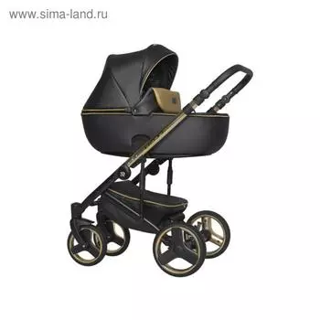 Коляска Ozon premium, 2 в 1, цвет чёрный/золотой