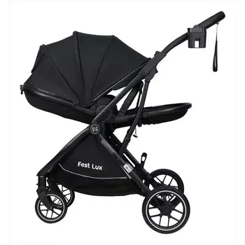 Коляска прогулочная Farfello Fest Lux FL-5, цвет rich black/богатый чёрный