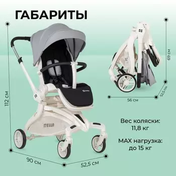 Коляска прогулочная Farfello Stella STL, цвет unique grey