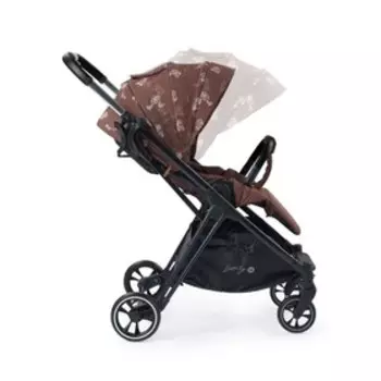 Коляска прогулочная LUNA bears, черная экокожа, цвет brown