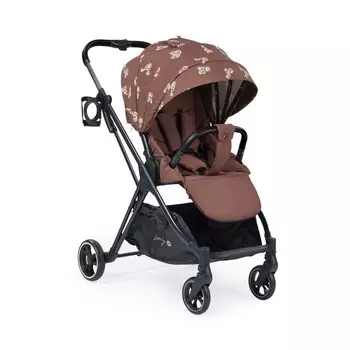 Коляска прогулочная LUNA bears, черная экокожа, цвет brown